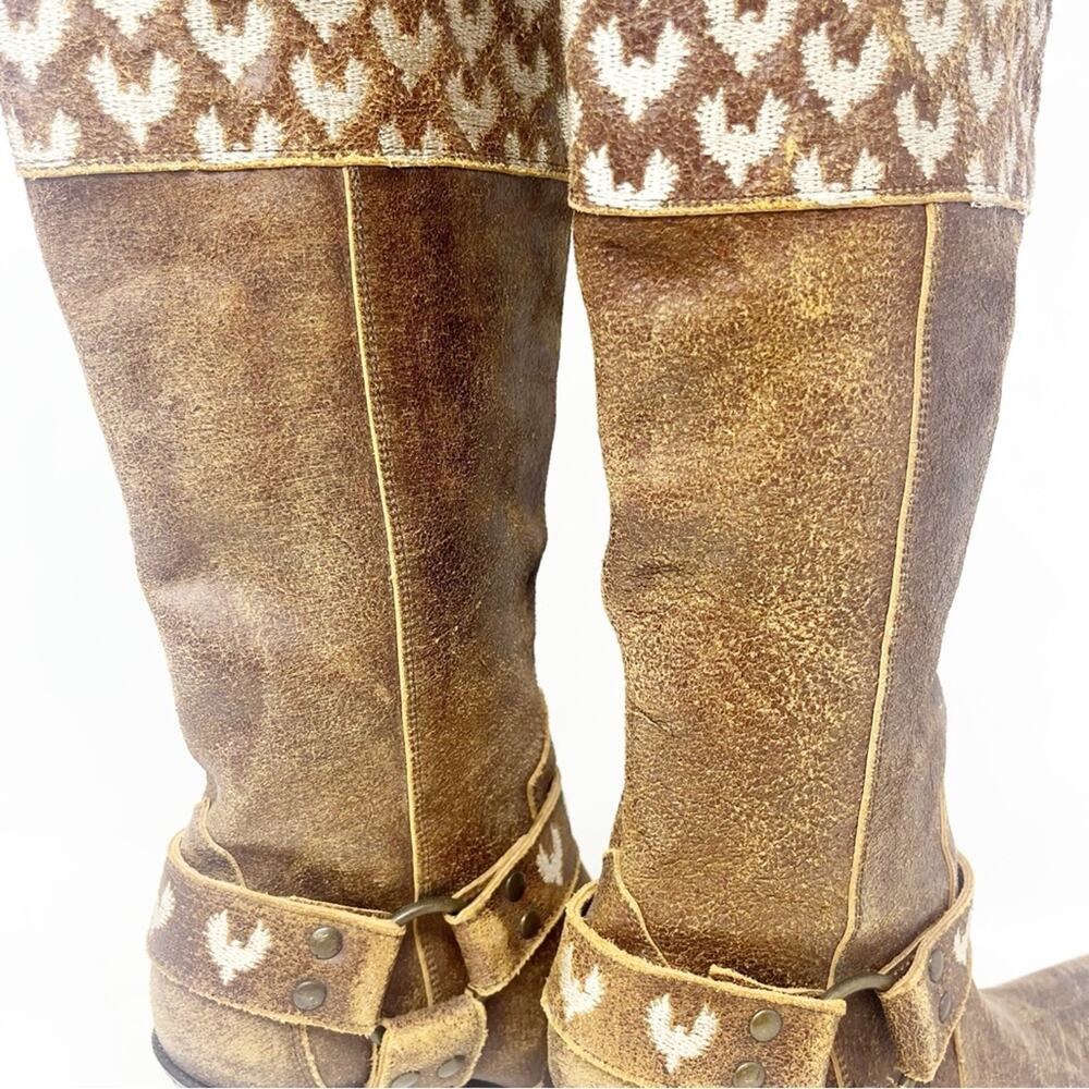 Old Gringo Rosa Pajaros Brown Suede Eagle Boots - Picture 4 of 13
